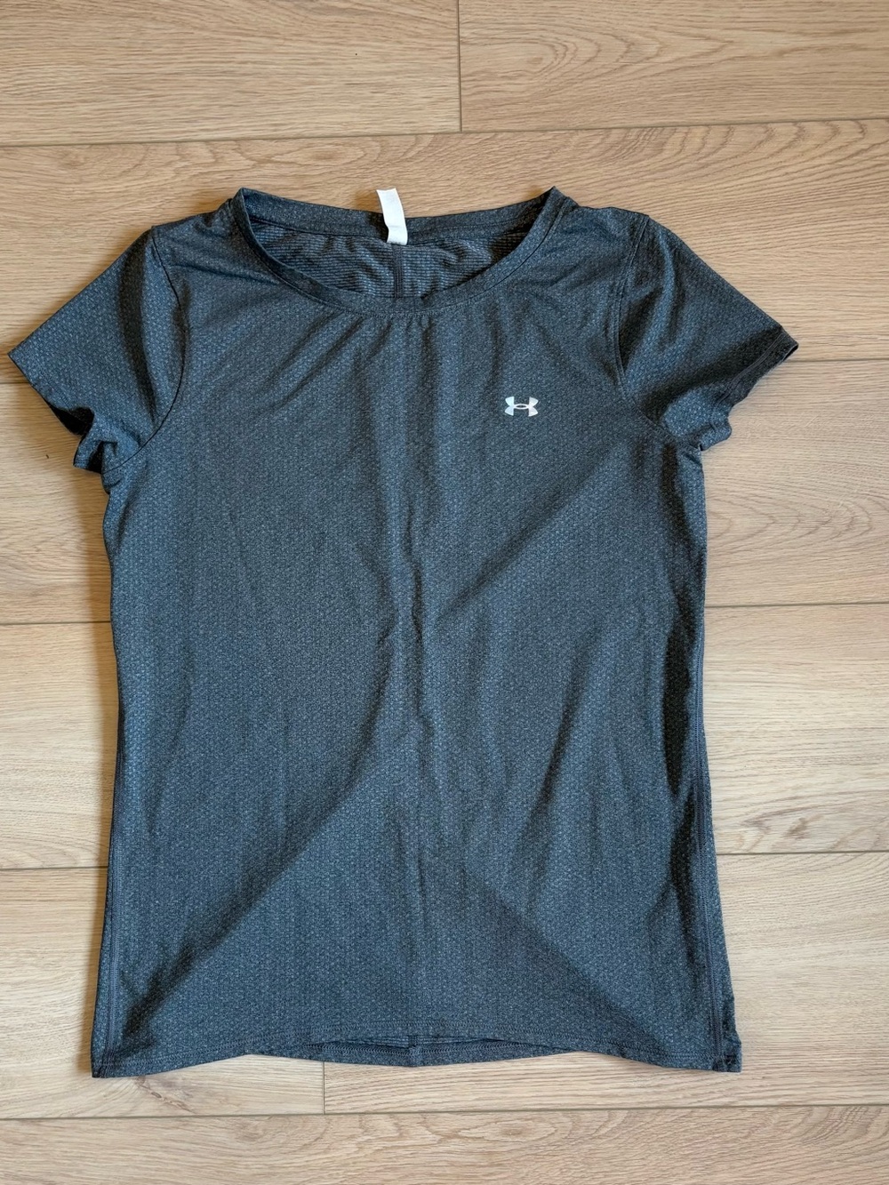 Under Armour Women's Dark Grey Performance Tee with White Logo